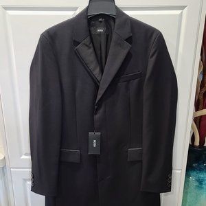 HUGO BOSS Single Breasted Virgin Wool Topcoat
